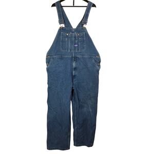 Big Smith Bibs Jean Overalls Denim Carpenter Mens 44 EST Farm Work Wear Cotton